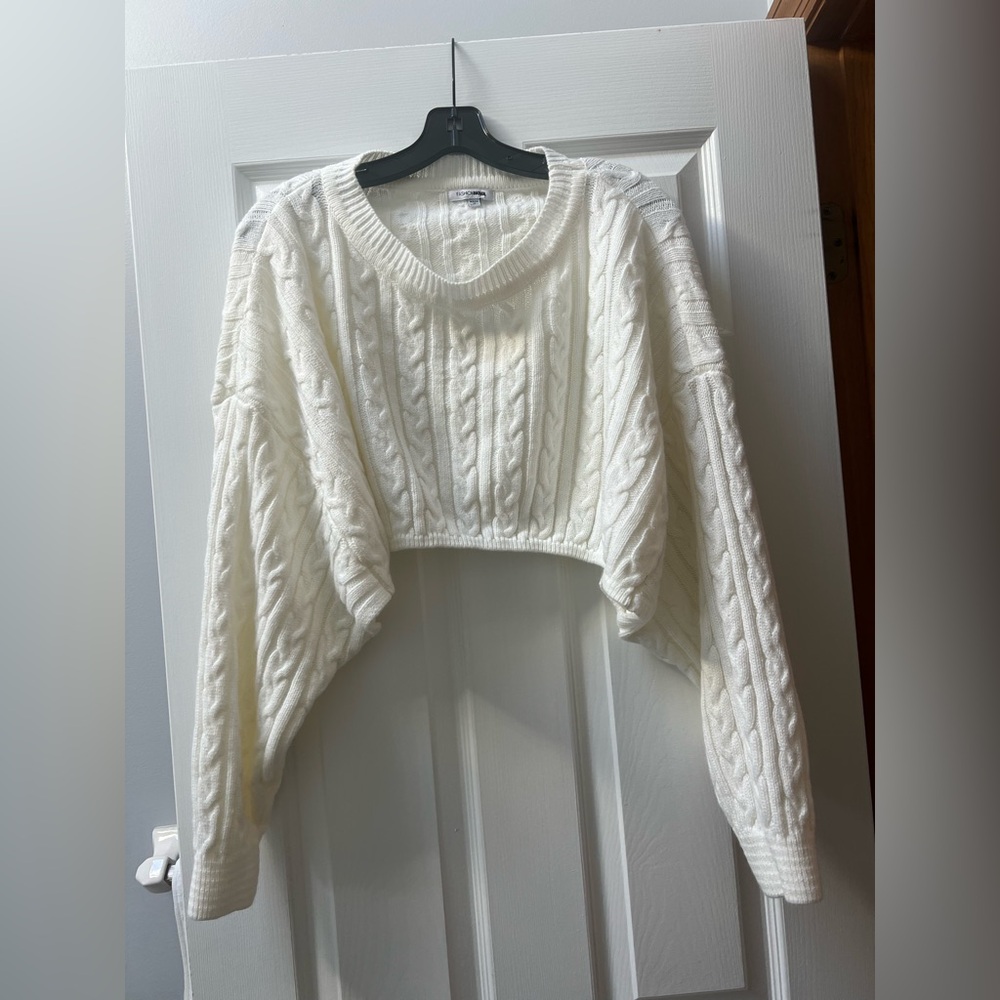 Fashion Nova Cropped Cable Knit Sweater